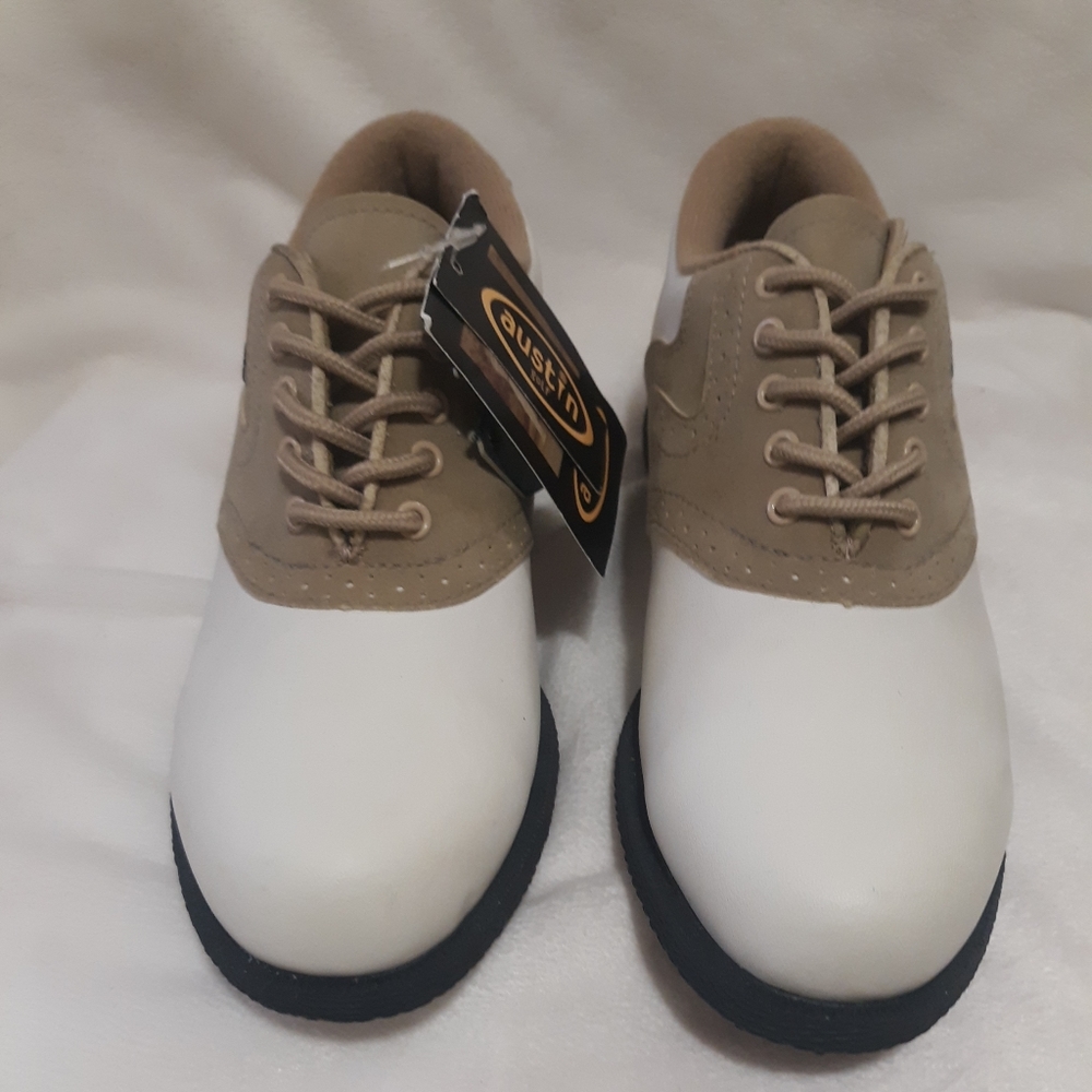 AUSTIN WHITE BROWN GOLF SHOES   2001.10.30 JV5944 NEW WITHOUT Box Size 6